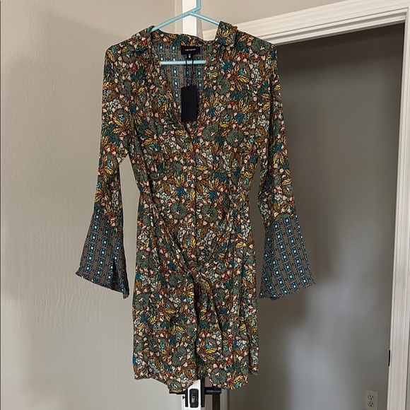 Dresses & Skirts - Heyson Floral Green Dress with Blue Accents